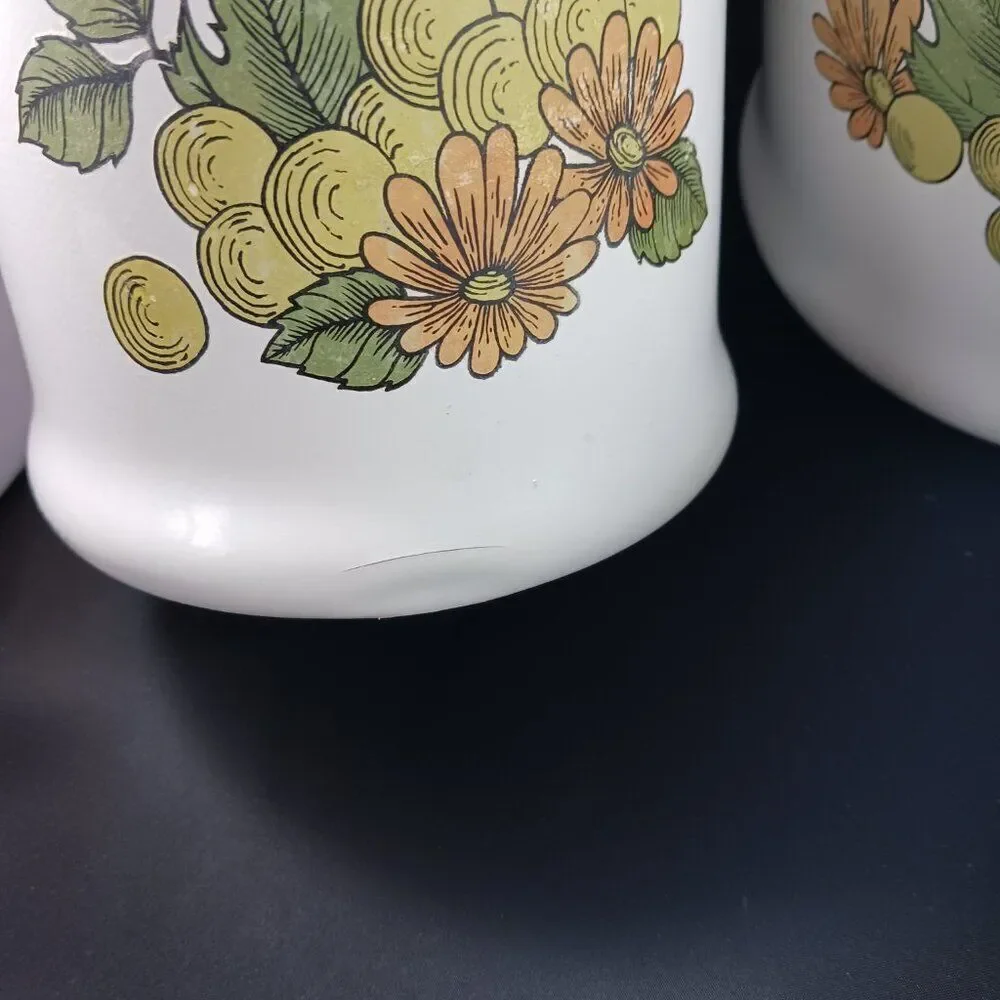Vintage 70's  MCM 3pc Canister Set